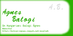 agnes balogi business card