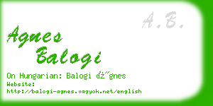 agnes balogi business card